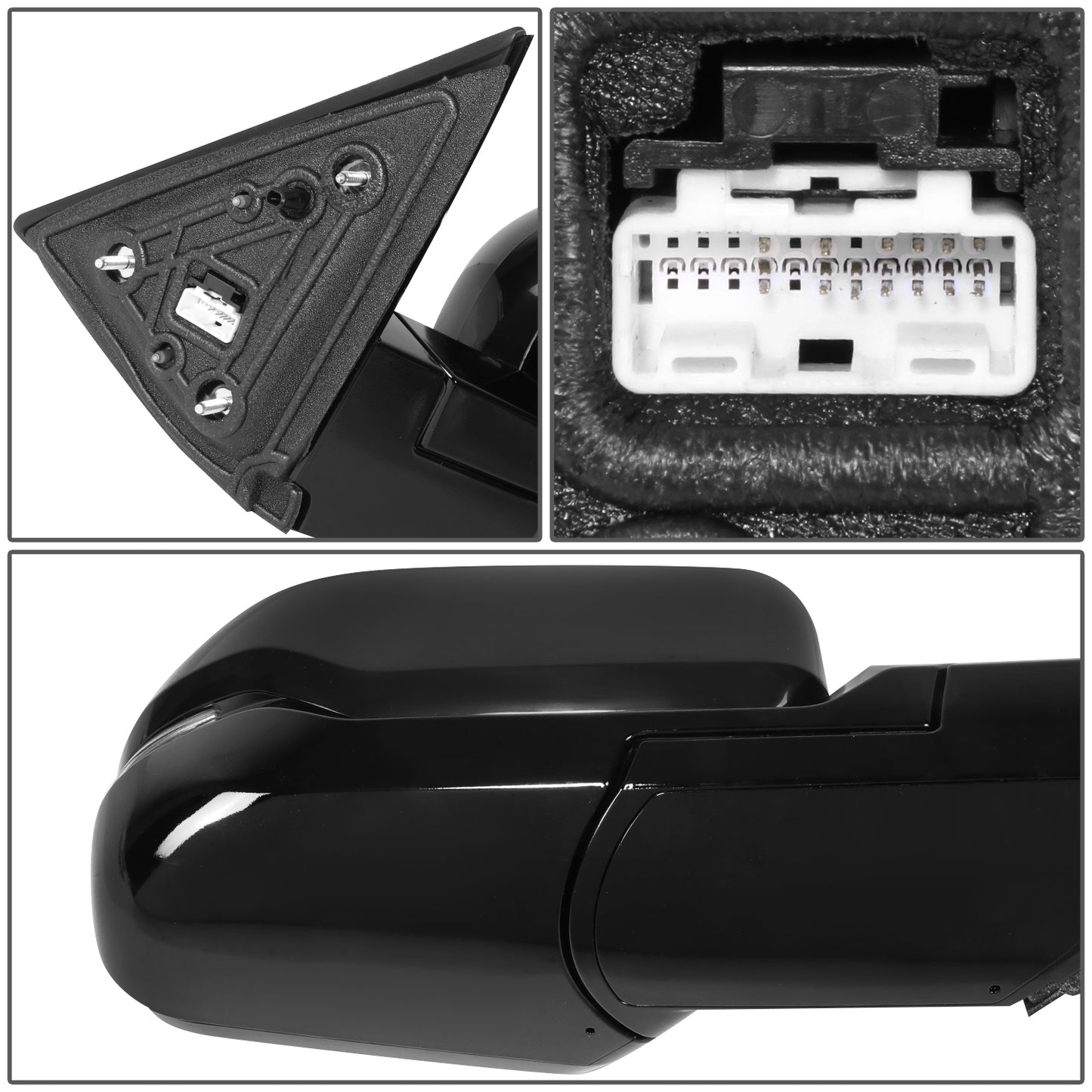 RETROVISOR MIRROR - OE STYLE - TOYOTA TUNDRA 22-24 - WITH POWER WITH HEATED WITH SIGNAL WITH BLIND SPOT - GLOSS COVER - PASSENGER SIDE - PAINT TO MATCH - BLACK