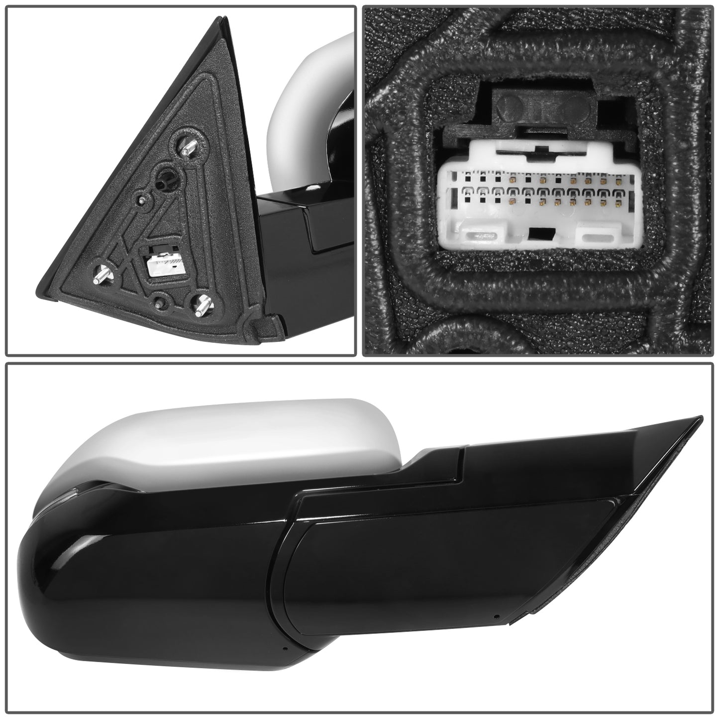 RETROVISOR MIRROR - OE STYLE - TOYOTA TUNDRA 22-24 - WITH POWER WITH HEATED WITH SIGNAL - CHROME COVER - PASSENGER SIDE - SMOOTH - BLACK / CHROME
