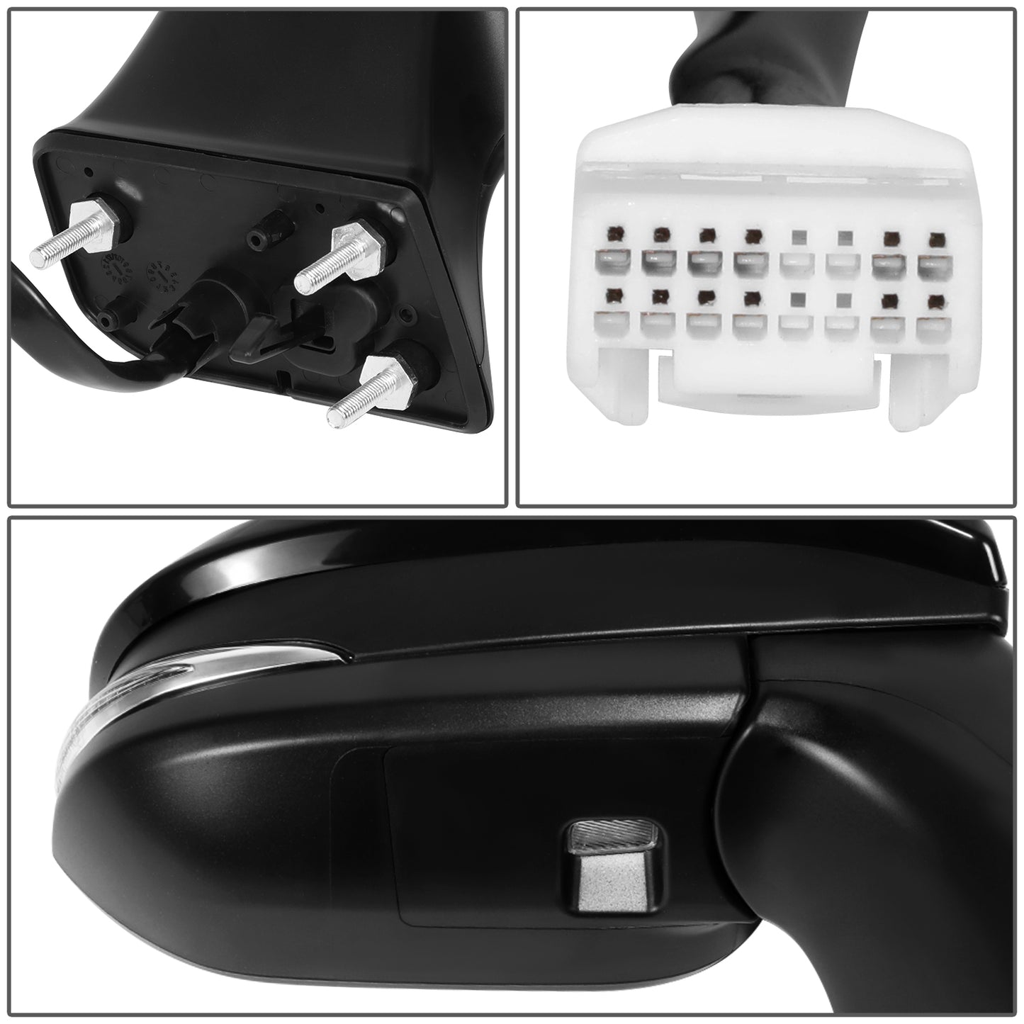 RETROVISOR MIRROR - OE STYLE - TOYOTA VENZA 2021-2024 - WITH POWER WITH HEATED WITH SIGNAL WITH BLIND SPOT - PASSENGER RIGHT SIDE - BLACK