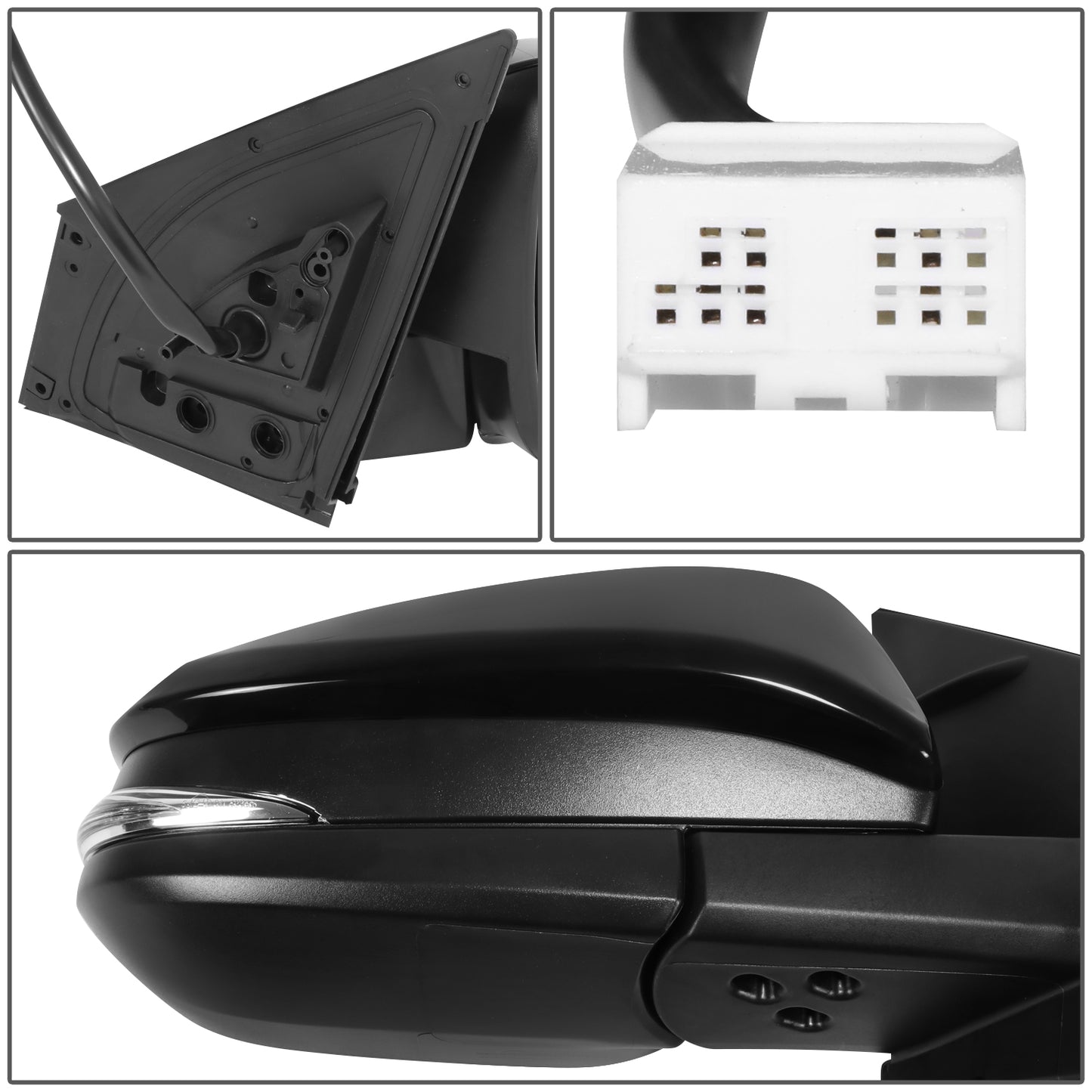 RETROVISOR MIRROR - OE STYLE - TOYOTA RAV4 16-18 - WITH POWER WITH HEATED WITH SIGNAL - PASSENGER SIDE - PAINT TO MATCH - BLACK
