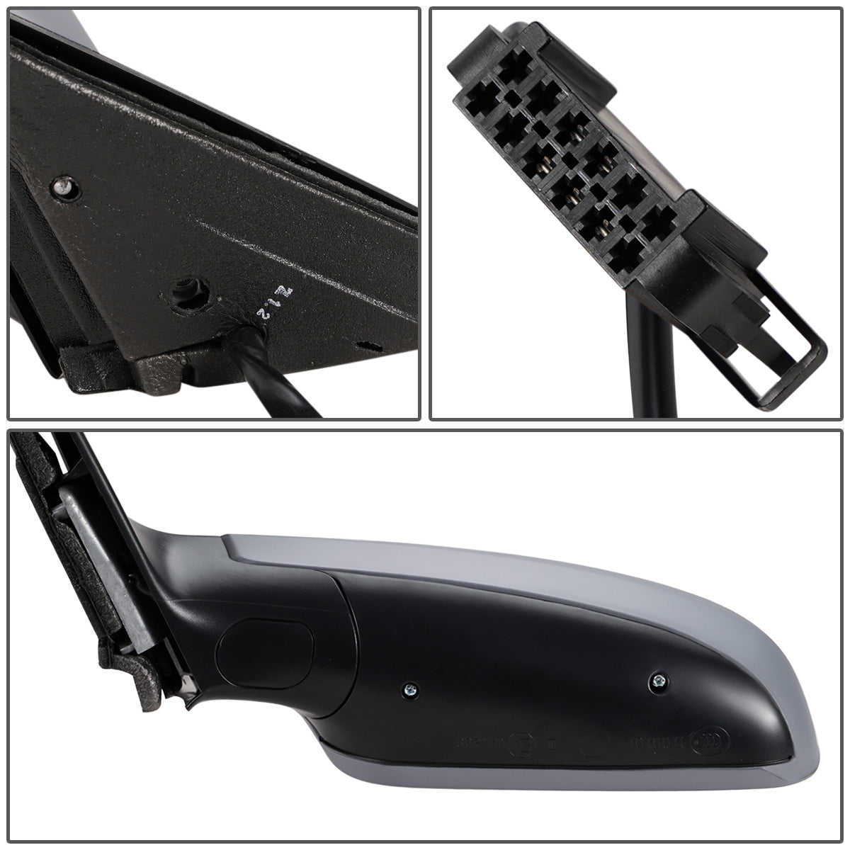 RETROVISOR MIRROR - OEM - 97-99 VOLKSWAGEN PASSAT - POWERED - HEATED - FOLDING - LEFT - GRAY