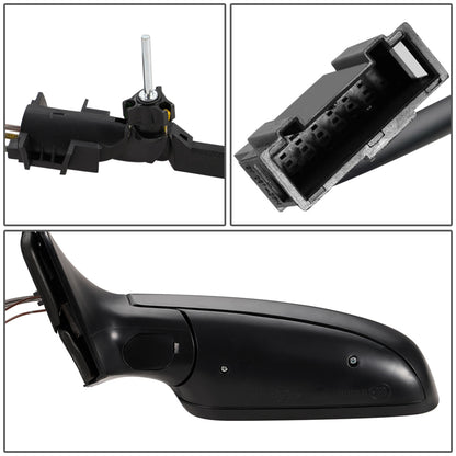 RETROVISOR MIRROR - OEM - 98-03 VOLKSWAGEN GOLF - MANUAL - W/ LEVER - HEATED - FOLDING - W/ CHROME GLASS - TEXTURED - LEFT - BLACK