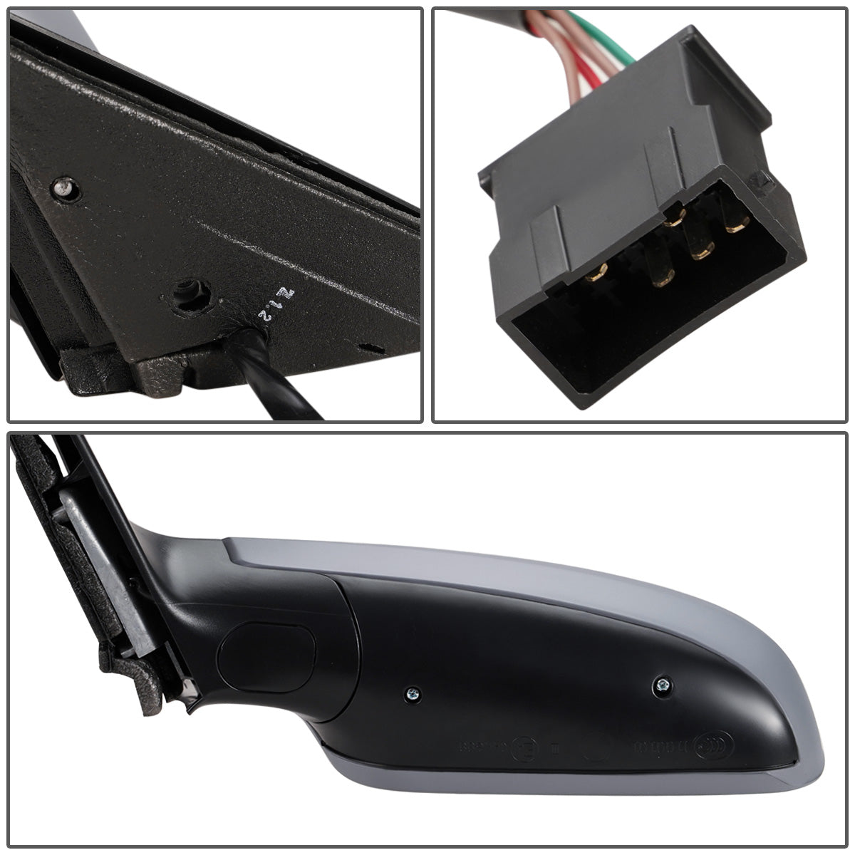 RETROVISOR MIRROR - OEM - 97-99 VOLKSWAGEN PASSAT - POWERED - HEATED - FOLDING - LEFT - GRAY