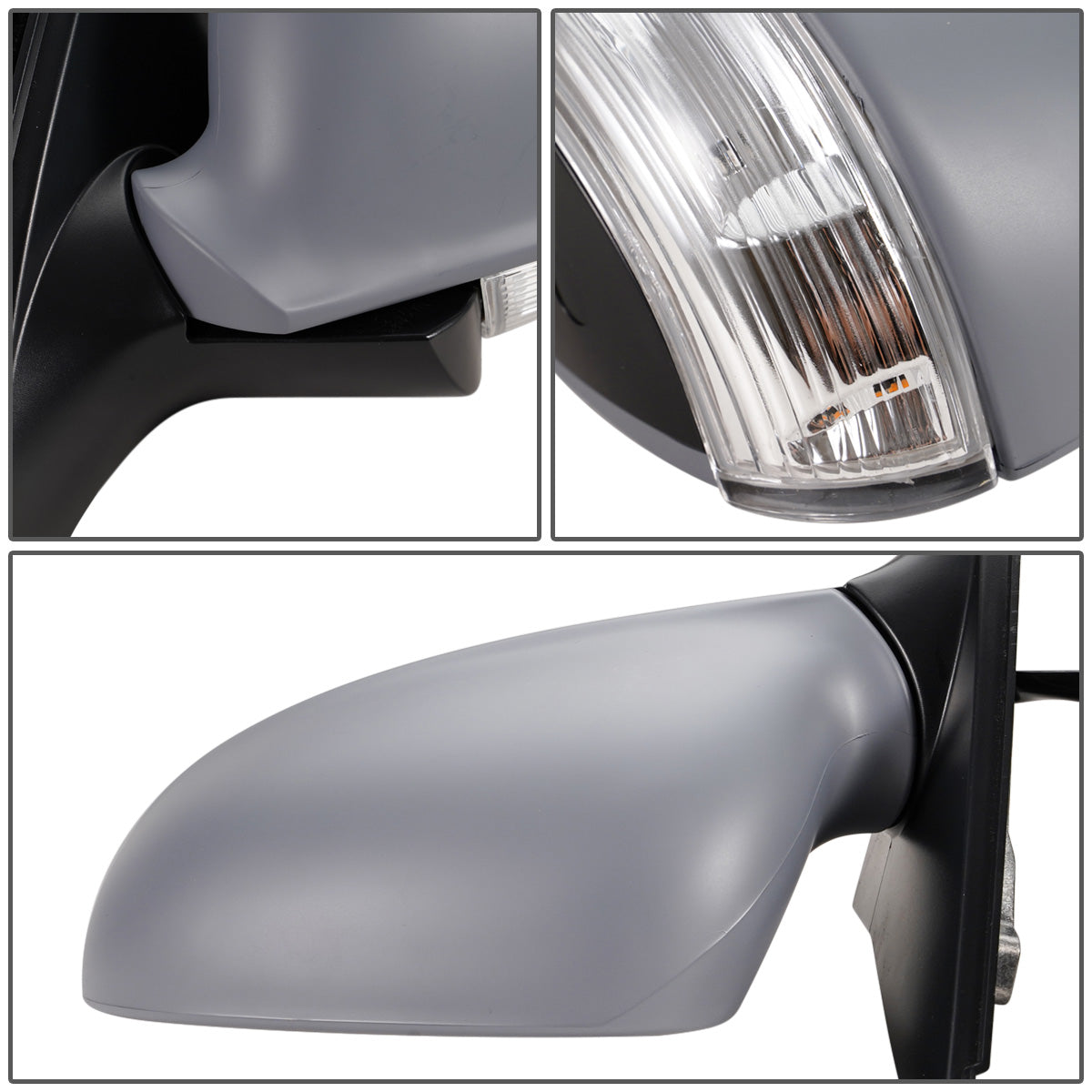 RETROVISOR MIRROR - OEM - 05-10 VOLKSWAGEN JETTA - POWERED - HEATED - W/ SIGNAL LIGHT - FOLDING - LEFT - GRAY