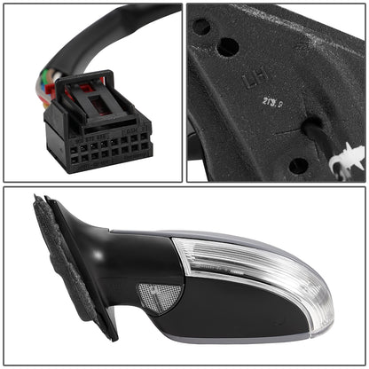 RETROVISOR MIRROR - OEM - 04-08 VOLKSWAGEN GOLF / 06-09 VOLKSWAGEN RABBIT - POWERED - HEATED - W/ SIGNAL LIGHT - W/ PUDDLE LIGHT - FOLDING - LEFT - GRAY