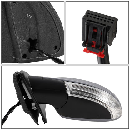 RETROVISOR MIRROR - OEM - 04-08 VOLKSWAGEN GOLF / 06-09 VOLKSWAGEN RABBIT - POWERED - HEATED - W/ SIGNAL LIGHT - FOLDING - LEFT - GRAY