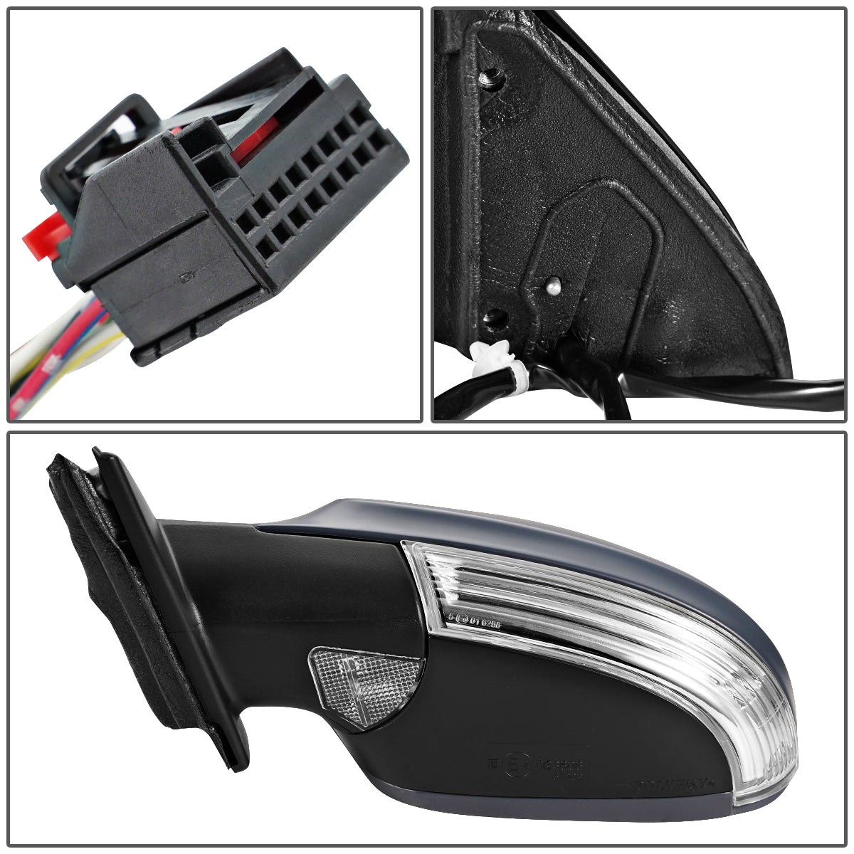 RETROVISOR MIRROR - OEM - 05-10 VOLKSWAGEN PASSAT - POWERED - HEATED - W/ SIGNAL LIGHT - W/ MEMORY - W/ PUDDLE LIGHT - FOLDING - LEFT - GRAY