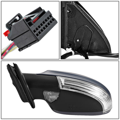 RETROVISOR MIRROR - OEM - 05-10 VOLKSWAGEN PASSAT - POWERED - HEATED - W/ SIGNAL LIGHT - W/ MEMORY - W/ PUDDLE LIGHT - FOLDING - LEFT - GRAY