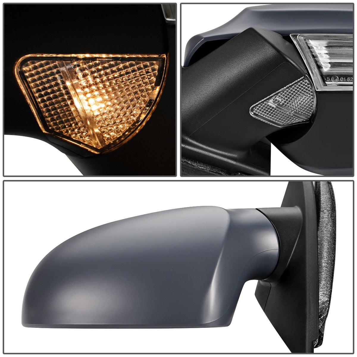 RETROVISOR MIRROR - OEM - 05-10 VOLKSWAGEN PASSAT - POWERED - HEATED - W/ SIGNAL LIGHT - W/ MEMORY - W/ PUDDLE LIGHT - FOLDING - LEFT - GRAY