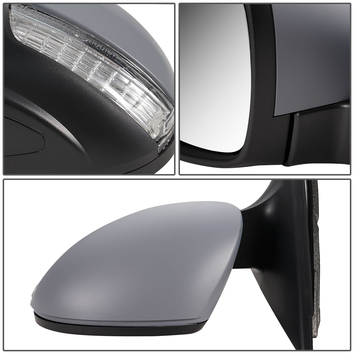 RETROVISOR MIRROR - OEM - 09-11 VOLKSWAGEN TIGUAN - POWERED - HEATED - W/ SIGNAL LIGHT - FOLDING - LEFT - GRAY