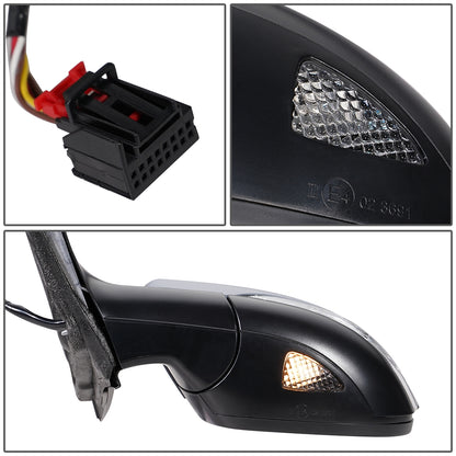 RETROVISOR MIRROR - OEM - 09-12 VOLKSWAGEN GOLF - POWERED - HEATED - W/ SIGNAL LIGHT - W/ PUDDLE LIGHT - FOLDING - LEFT - GRAY