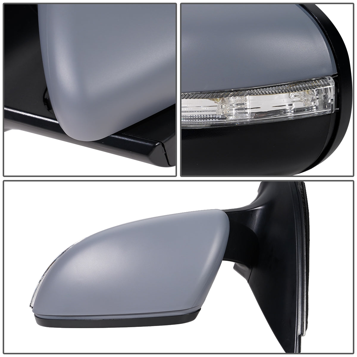 RETROVISOR MIRROR - OEM - 09-12 VOLKSWAGEN GOLF - POWERED - HEATED - W/ SIGNAL LIGHT - W/ PUDDLE LIGHT - FOLDING - LEFT - GRAY