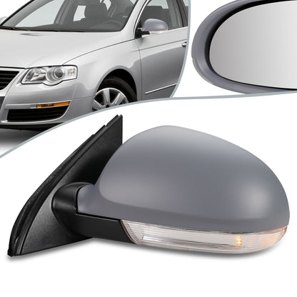 RETROVISOR MIRROR - OEM - 05-10 VOLKSWAGEN PASSAT - POWERED - HEATED - W/ SIGNAL LIGHT - FOLDING - LEFT - GRAY