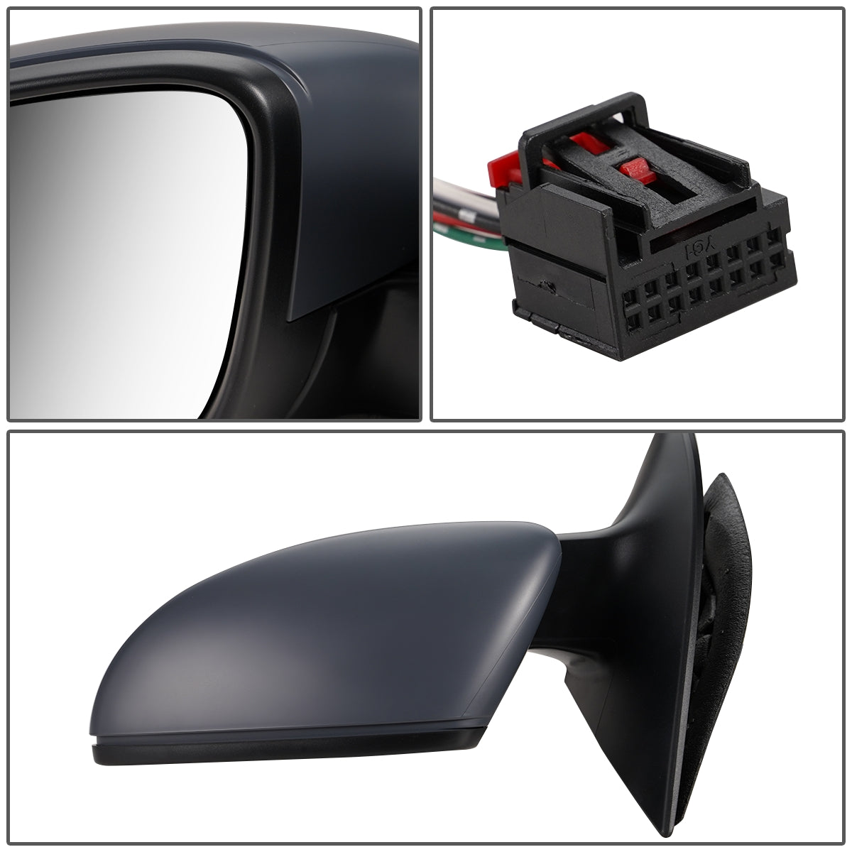 RETROVISOR MIRROR - OEM - 09-13 VOLKSWAGEN PASSAT - POWERED - HEATED - W/ SIGNAL LIGHT - W/ PUDDLE LIGHT - FOLDING - LEFT - GRAY