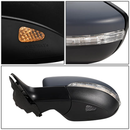 RETROVISOR MIRROR - OEM - 09-13 VOLKSWAGEN PASSAT - POWERED - HEATED - W/ SIGNAL LIGHT - W/ PUDDLE LIGHT - FOLDING - LEFT - GRAY