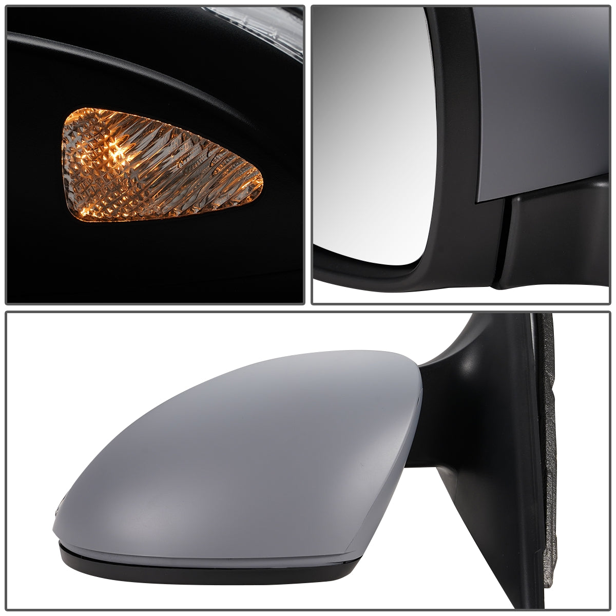 RETROVISOR MIRROR - OEM - 09-11 VOLKSWAGEN TIGUAN - POWERED - HEATED - W/ SIGNAL LIGHT - W/ MEMORY - W/ PUDDLE LIGHT - FOLDING - W/ AUTO BACK HOLD - LEFT - GRAY