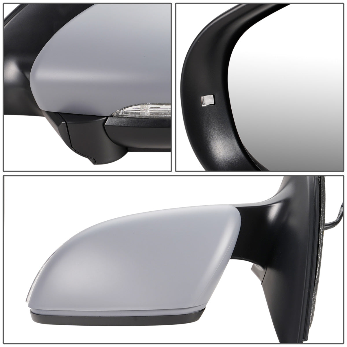 RETROVISOR MIRROR - OEM - 09-12 VOLKSWAGEN GOLF - POWERED - HEATED - W/ MEMORY - W/ PUDDLE LIGHT - FOLDING - LEFT - GRAY