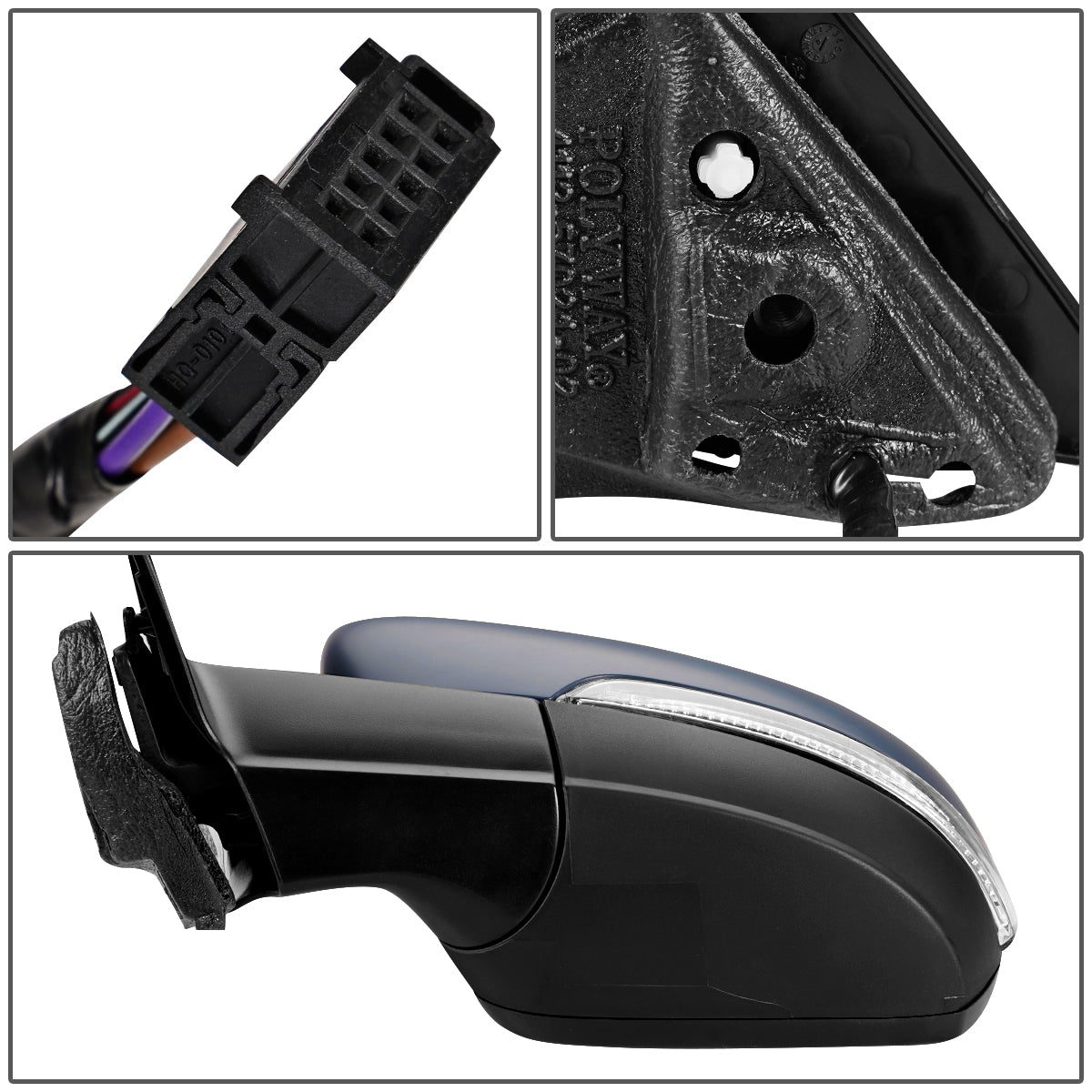 RETROVISOR MIRROR - OEM - 11+ VOLKSWAGEN BEETLE - POWERED - HEATED - W/ SIGNAL LIGHT - FOLDING - LEFT - GRAY