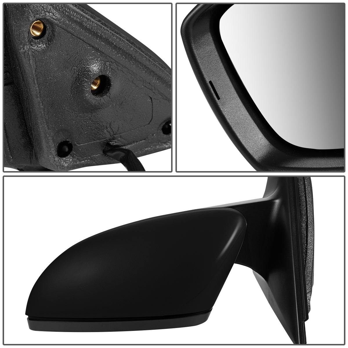 RETROVISOR MIRROR - OEM - 11-18 VOLKSWAGEN JETTA - MANUAL - FOLDING - TEXTURED - LEFT - BLACK