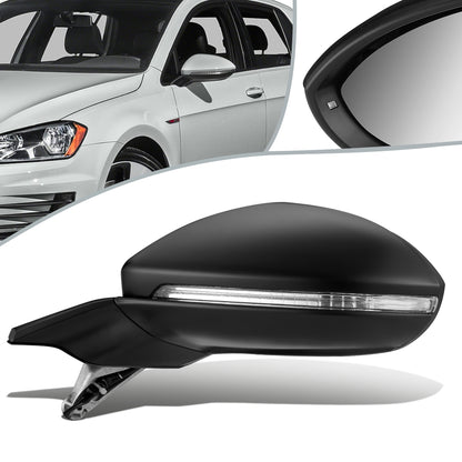 RETROVISOR MIRROR - OEM - 13-16 VOLKSWAGEN GOLF - POWERED - HEATED - W/ SIGNAL LIGHT - FOLDING - LEFT - BLACK