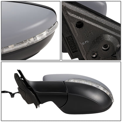 RETROVISOR MIRROR - OEM - 11-15 VOLKSWAGEN PASSAT - POWERED - HEATED - W/ SIGNAL LIGHT - FOLDING - LEFT - GRAY