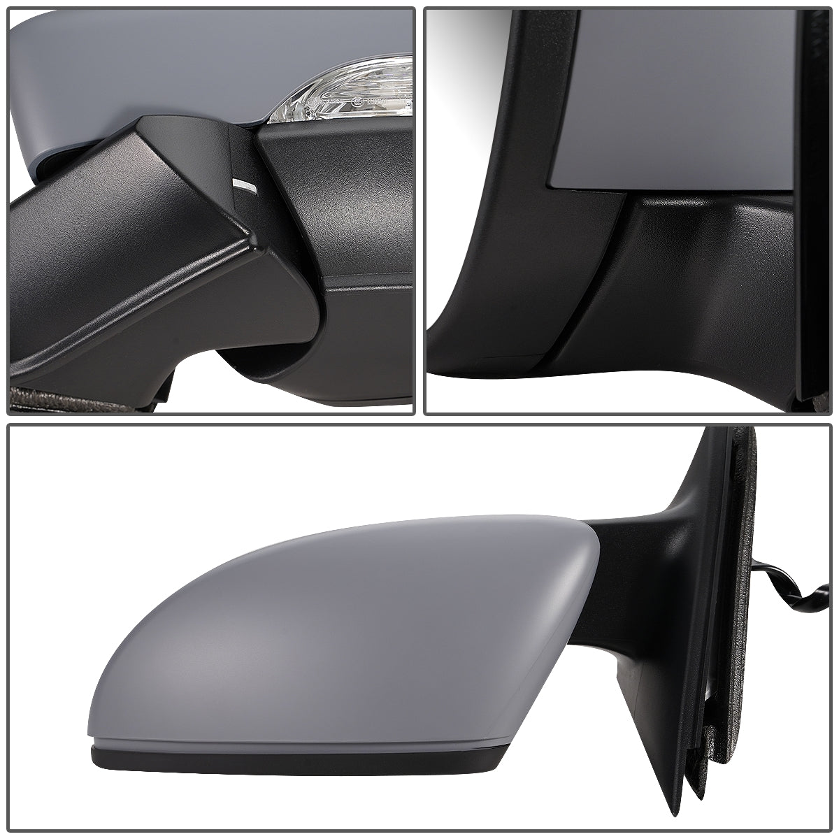 RETROVISOR MIRROR - OEM - 11-15 VOLKSWAGEN PASSAT - POWERED - HEATED - W/ SIGNAL LIGHT - FOLDING - LEFT - GRAY