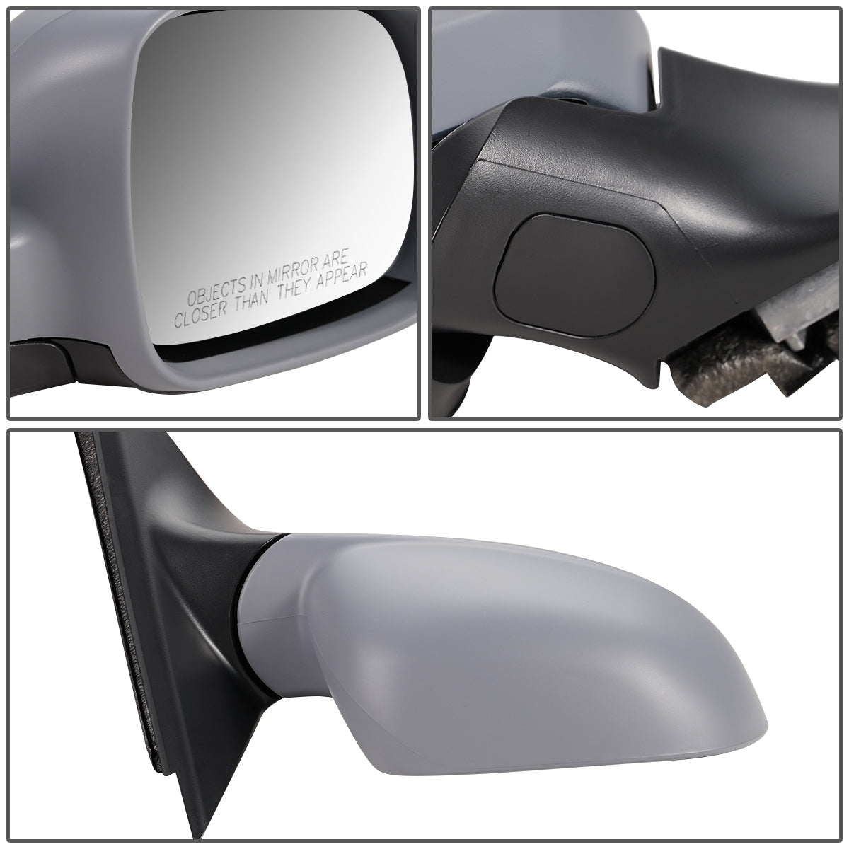 RETROVISOR MIRROR - OEM - 97-99 VOLKSWAGEN PASSAT - POWERED - HEATED - FOLDING - RIGHT - GRAY