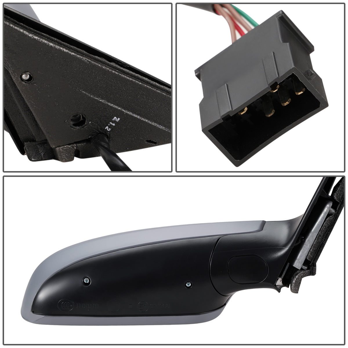 RETROVISOR MIRROR - OEM - 97-99 VOLKSWAGEN PASSAT - POWERED - HEATED - FOLDING - RIGHT - GRAY