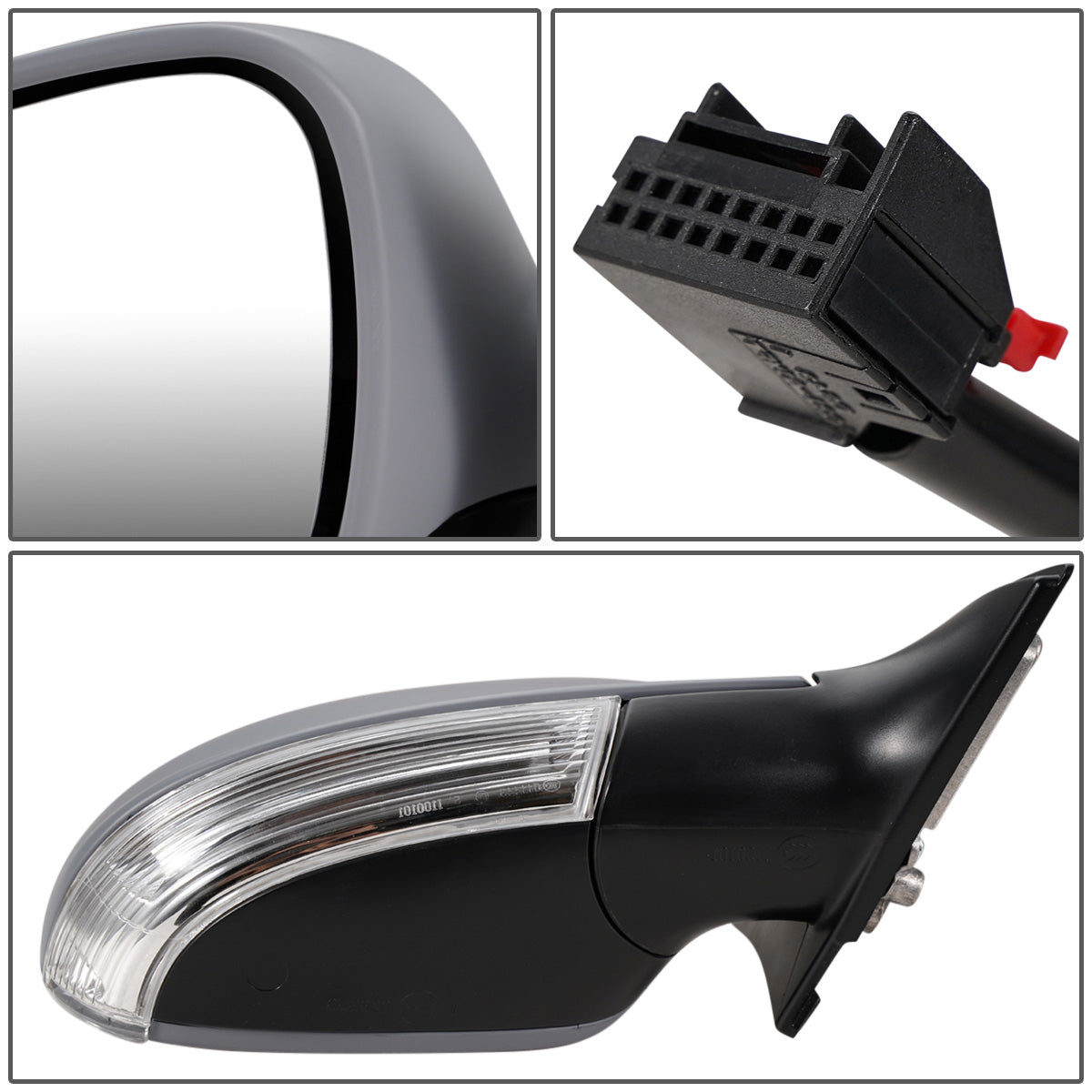 RETROVISOR MIRROR - OEM - 05-10 VOLKSWAGEN JETTA - POWERED - HEATED - W/ SIGNAL LIGHT - FOLDING - RIGHT - GRAY