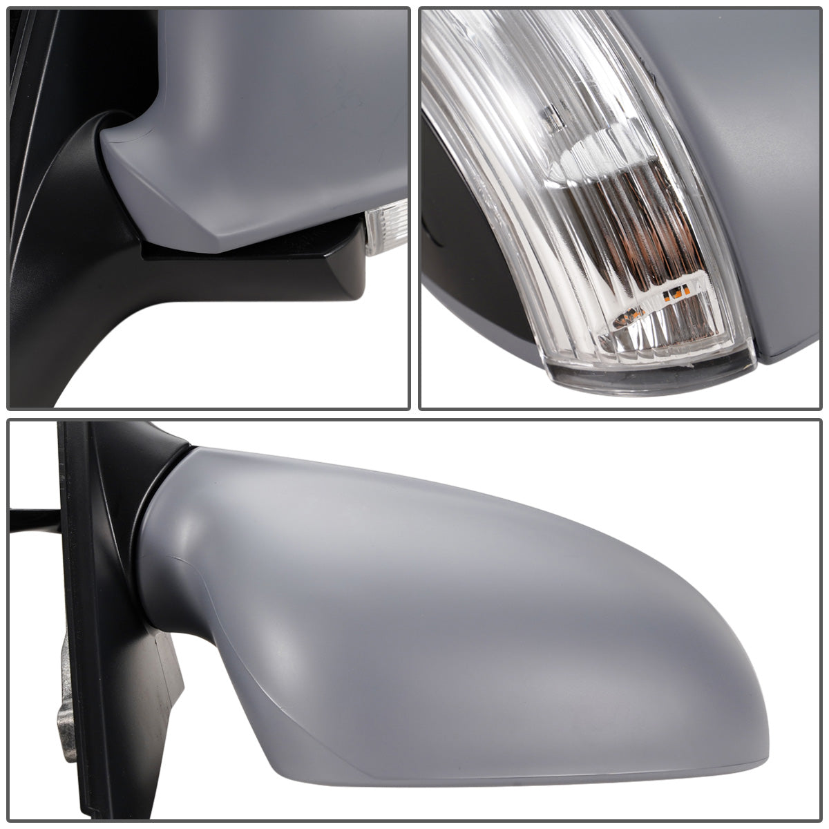 RETROVISOR MIRROR - OEM - 05-10 VOLKSWAGEN JETTA - POWERED - HEATED - W/ SIGNAL LIGHT - FOLDING - RIGHT - GRAY