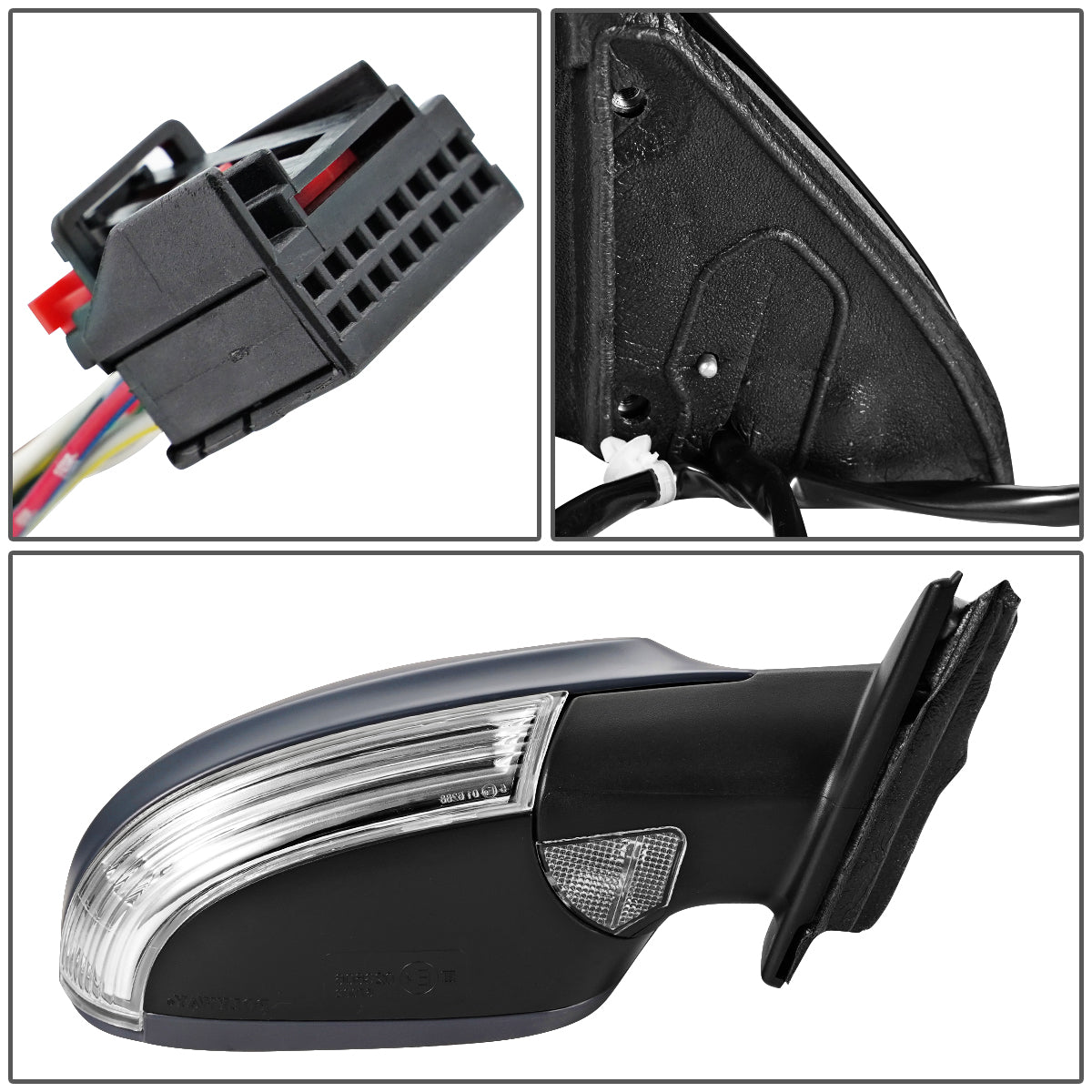 RETROVISOR MIRROR - OEM - 05-10 VOLKSWAGEN PASSAT - POWERED - HEATED - W/ SIGNAL LIGHT - W/ MEMORY - W/ PUDDLE LIGHT - FOLDING - RIGHT - GRAY