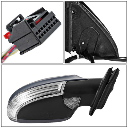 RETROVISOR MIRROR - OEM - 05-10 VOLKSWAGEN PASSAT - POWERED - HEATED - W/ SIGNAL LIGHT - W/ MEMORY - W/ PUDDLE LIGHT - FOLDING - RIGHT - GRAY