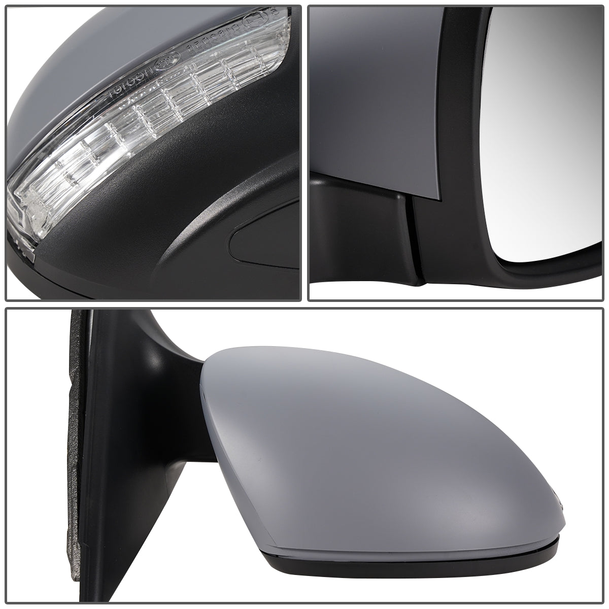 RETROVISOR MIRROR - OEM - 09-11 VOLKSWAGEN TIGUAN - POWERED - HEATED - W/ SIGNAL LIGHT - FOLDING - RIGHT - GRAY