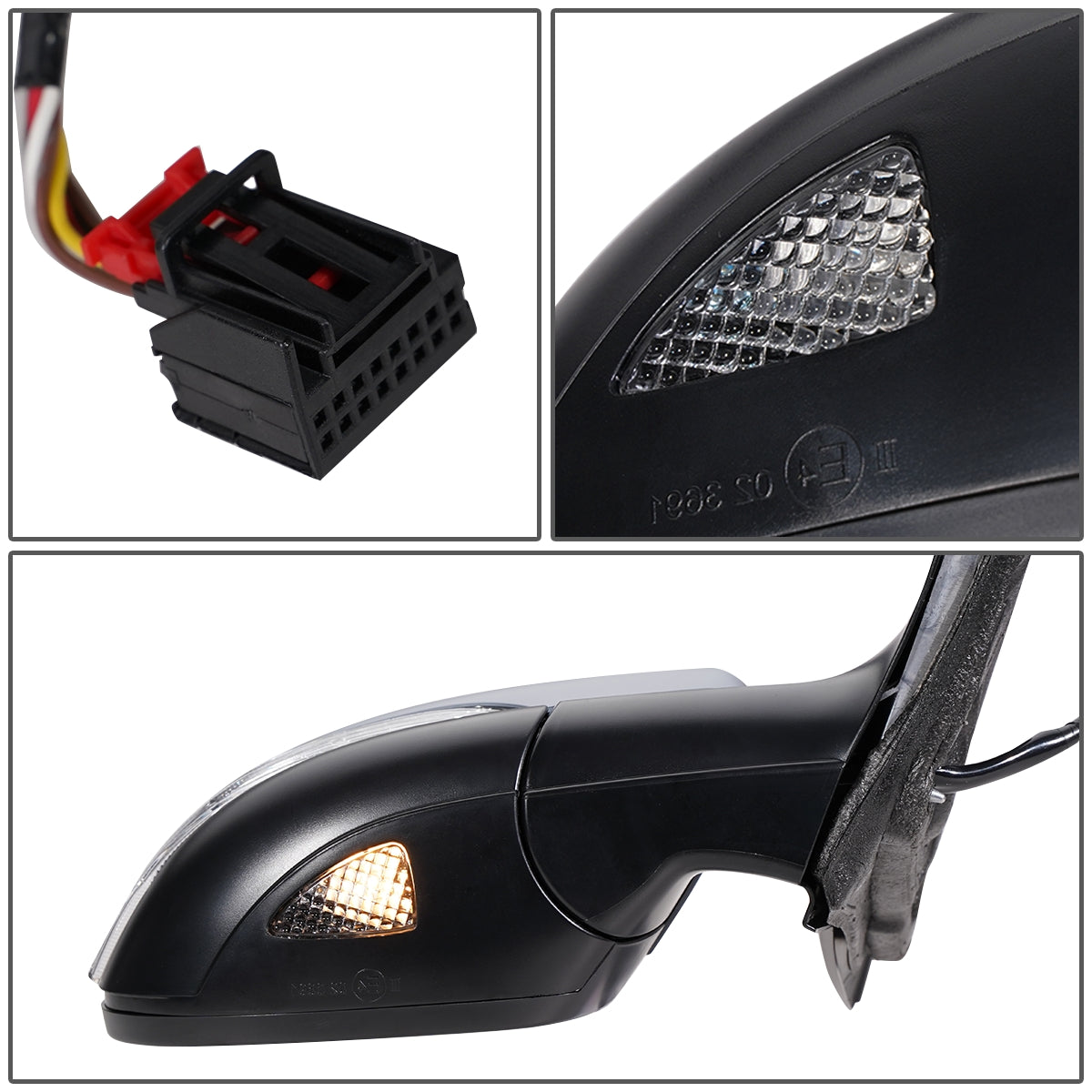 RETROVISOR MIRROR - OEM - 09-12 VOLKSWAGEN GOLF - POWERED - HEATED - W/ SIGNAL LIGHT - W/ PUDDLE LIGHT - FOLDING - RIGHT - GRAY