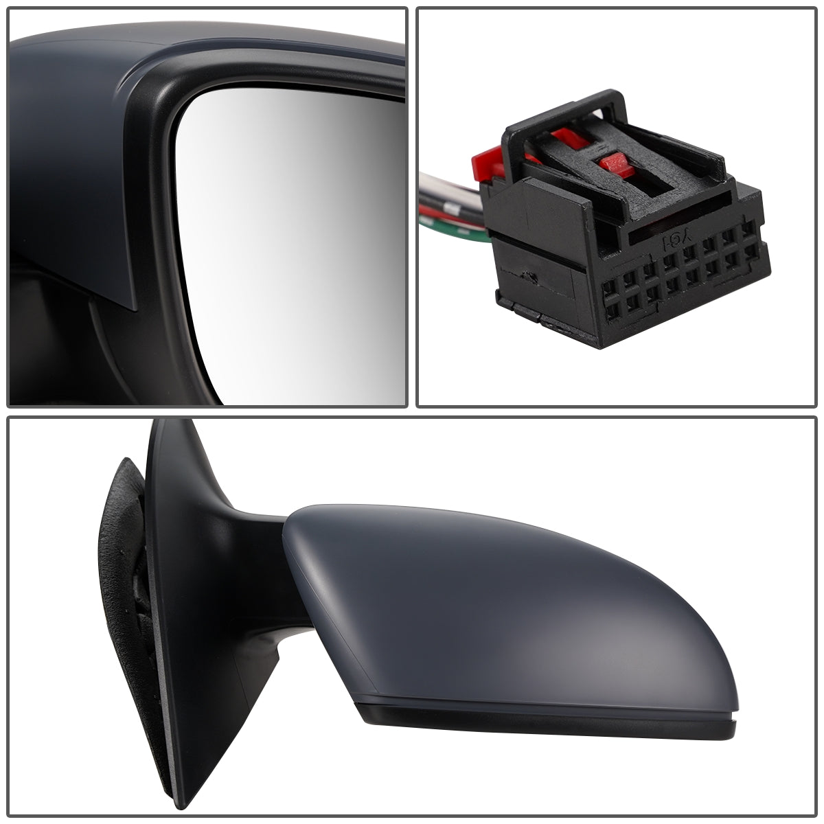 RETROVISOR MIRROR - OEM - 09-13 VOLKSWAGEN PASSAT - POWERED - HEATED - W/ SIGNAL LIGHT - W/ PUDDLE LIGHT - FOLDING - RIGHT - GRAY