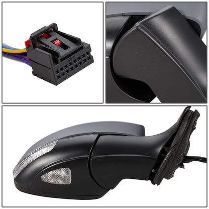 RETROVISOR MIRROR - OEM - 09-11 VOLKSWAGEN TIGUAN - POWERED - HEATED - W/ SIGNAL LIGHT - W/ MEMORY - W/ PUDDLE LIGHT - FOLDING - W/ AUTO BACK HOLD - RIGHT - GRAY