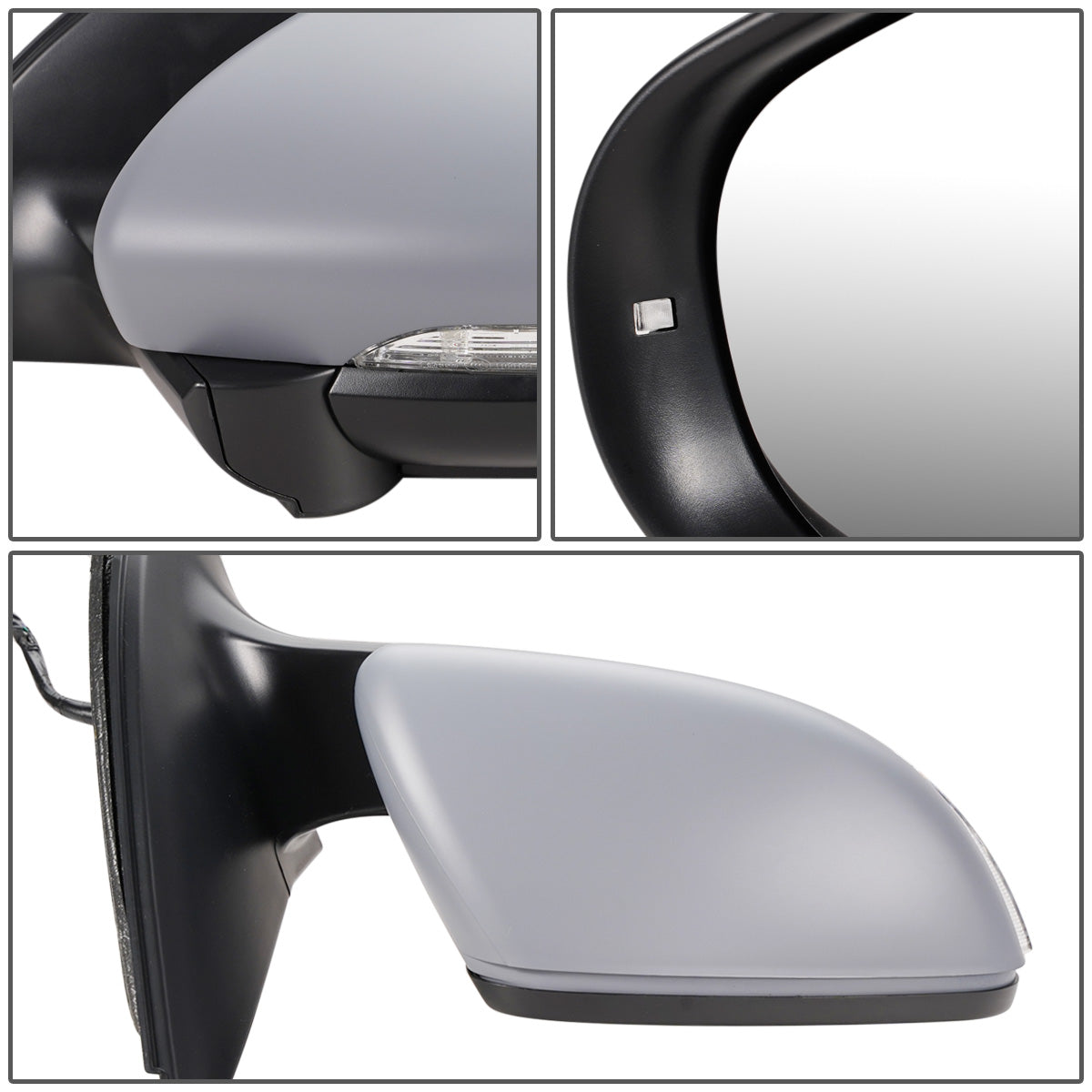 RETROVISOR MIRROR - OEM - 09-12 VOLKSWAGEN GOLF - POWERED - HEATED - W/ MEMORY - W/ PUDDLE LIGHT - FOLDING - RIGHT - GRAY