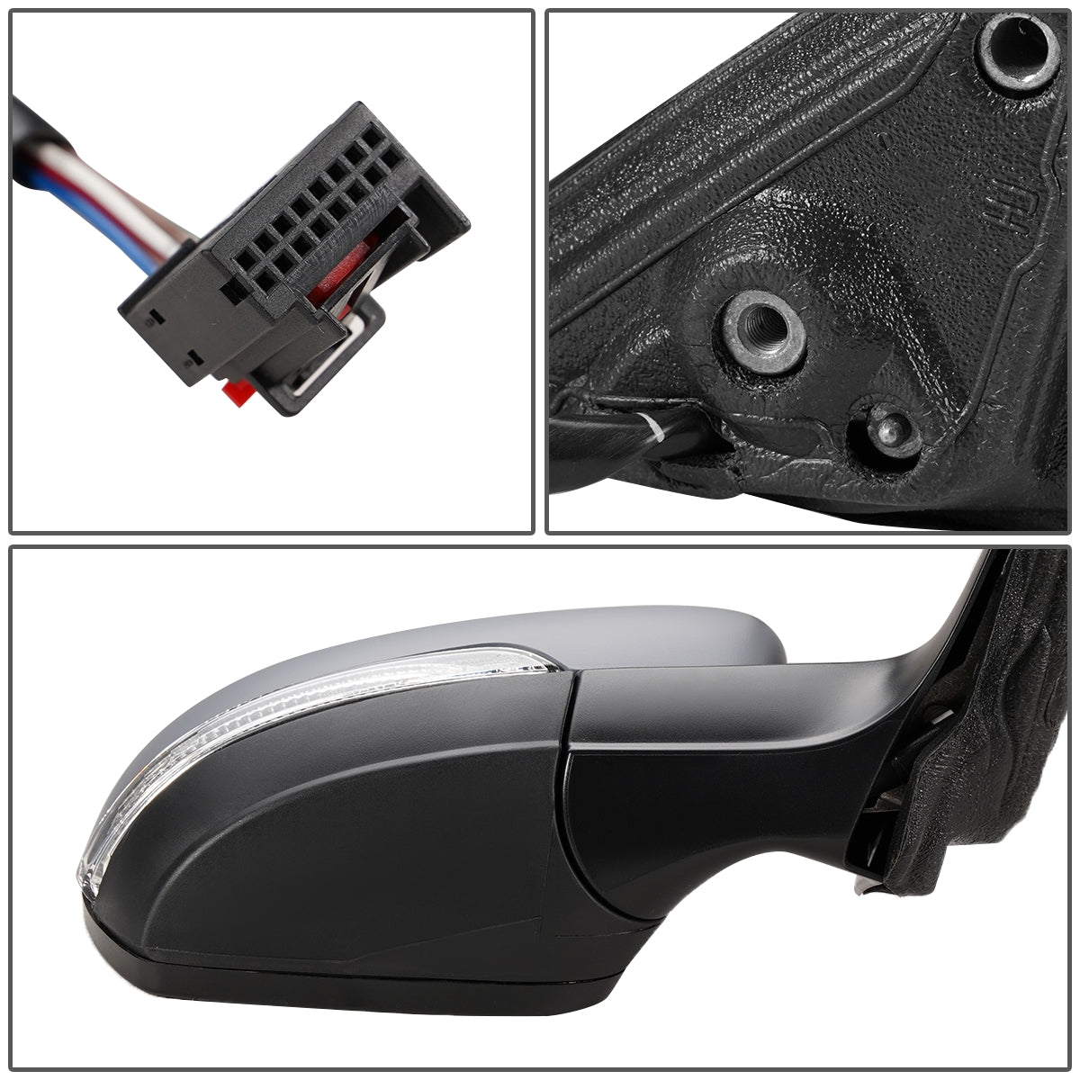 RETROVISOR MIRROR - OEM - 11-15 VOLKSWAGEN PASSAT - POWERED - W/ SIGNAL LIGHT - FOLDING - RIGHT - GRAY