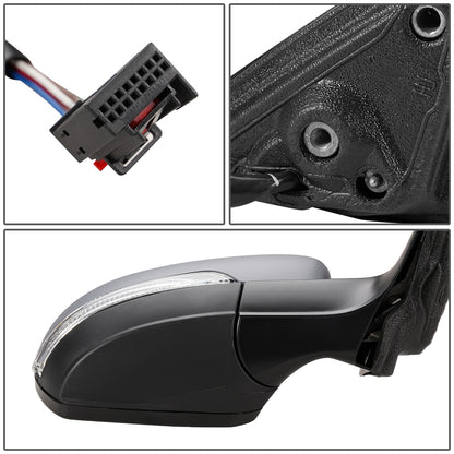 RETROVISOR MIRROR - OEM - 11-15 VOLKSWAGEN PASSAT - POWERED - W/ SIGNAL LIGHT - FOLDING - RIGHT - GRAY