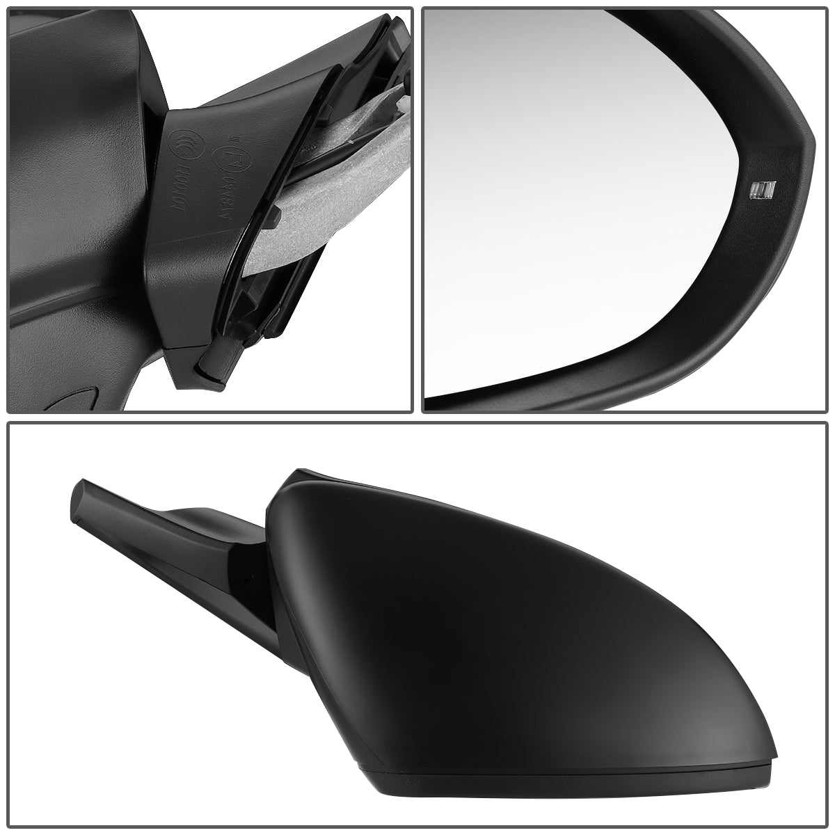 RETROVISOR MIRROR - OEM - 13-16 VOLKSWAGEN GOLF - POWERED - HEATED - W/ SIGNAL LIGHT - FOLDING - RIGHT - BLACK