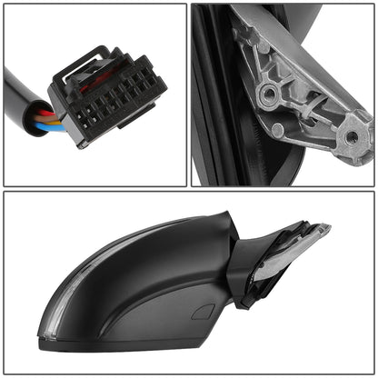 RETROVISOR MIRROR - OEM - 13-16 VOLKSWAGEN GOLF - POWERED - HEATED - W/ SIGNAL LIGHT - FOLDING - RIGHT - BLACK