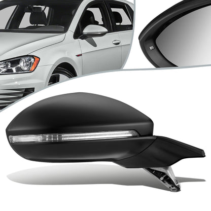 RETROVISOR MIRROR - OEM - 13-16 VOLKSWAGEN GOLF - POWERED - HEATED - W/ SIGNAL LIGHT - FOLDING - RIGHT - BLACK