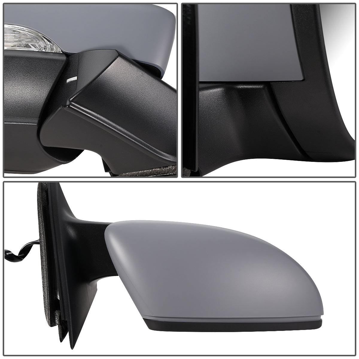 RETROVISOR MIRROR - OEM - 11-15 VOLKSWAGEN PASSAT - POWERED - HEATED - W/ SIGNAL LIGHT - FOLDING - RIGHT - GRAY