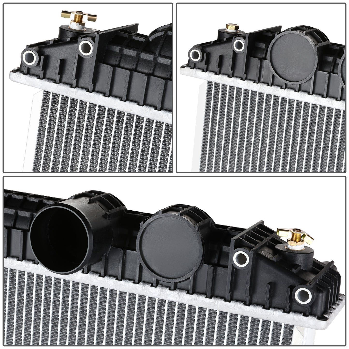 RADIADOR RADIATOR - OEM - FREIGHTLINER CORONADO 2001-2004 / FREIGHTLINER COLUMBIA 2000-2007 / FREIGHTLINER CENTURY CLASS 2000-2004 - FITS MODELS WITH DIAGONAL RADIATOR INLET / OUTLET WITH ONLY ONE SIDE CLOSE TO MOUNTING BRACKET