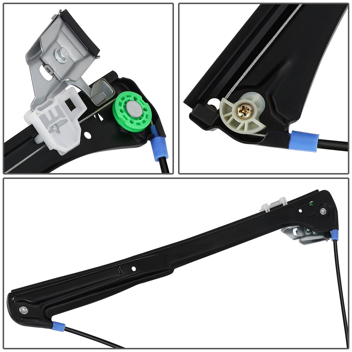 REGULADOR DE VENTANA WINDOW MOTORS & REGULATORS - METALLIC - 96-02 AUDI A4/02 AUDI RS4/00-02 AUDI S4 - METALLIC - BARE STEEL/PLASTIC