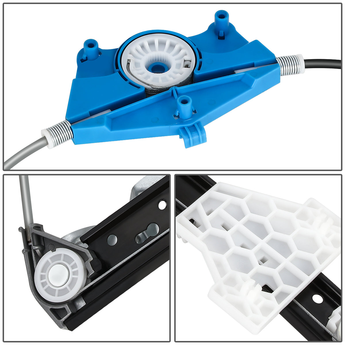 REGULADOR DE VENTANA WINDOW MOTORS & REGULATORS - METALLIC - 02-10 AUDI A4/07-08 AUDI RS4/02-10 AUDI S4 - FITS 4-DOOR MODELS - METALLIC - BARE STEEL/PLASTIC