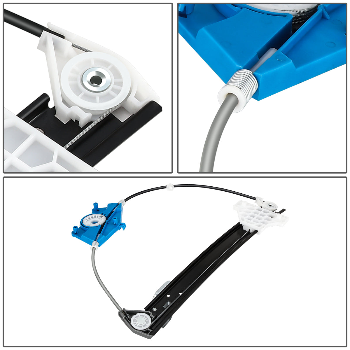 REGULADOR DE VENTANA WINDOW MOTORS & REGULATORS - METALLIC - 02-10 AUDI A4/07-08 AUDI RS4/02-10 AUDI S4 - FITS 4-DOOR MODELS - METALLIC - BARE STEEL/PLASTIC