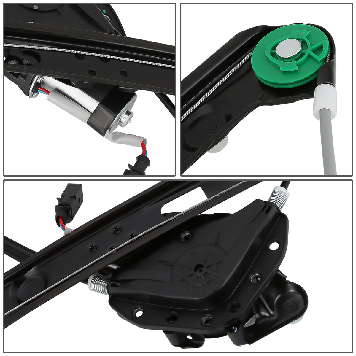 REGULADOR DE VENTANA WINDOW MOTORS & REGULATORS - METALLIC - 99-00 BMW 323I/01-05 BMW 325I/01-05 BMW 325XI/99-00 BMW 328I/01-05 BMW 330I/01-05 BMW 330XI - FITS 4-DOOR SEDAN / WAGON MODELS ONLY - METALLIC - BARE STEEL/PLASTIC