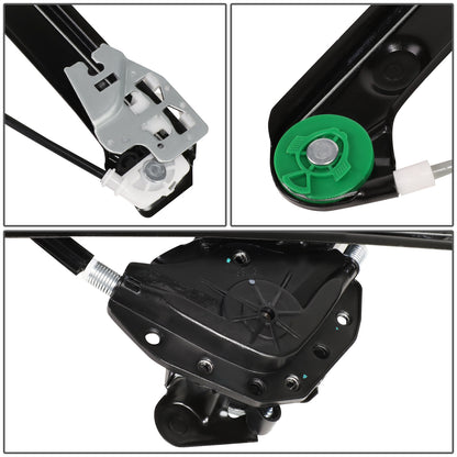 REGULADOR DE VENTANA WINDOW MOTORS & REGULATORS - METALLIC - 99-00 BMW 323I/01-05 BMW 325I/01-05 BMW 325XI/99-00 BMW 328I/01-05 BMW 330I/01-05 BMW 330XI - FITS 4-DR MODELS - METALLIC - BARE STEEL/PLASTIC
