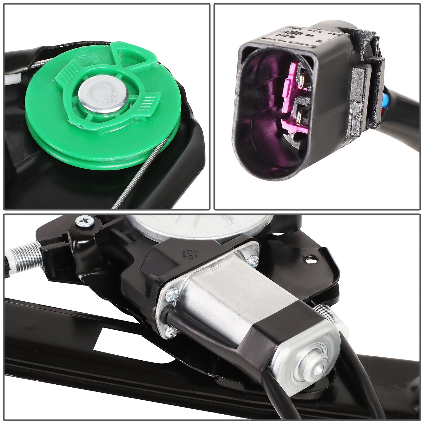 REGULADOR DE VENTANA WINDOW MOTORS & REGULATORS - METALLIC - 99-00 BMW 323I/01-05 BMW 325I/01-05 BMW 325XI/99-00 BMW 328I/01-05 BMW 330I/01-05 BMW 330XI - FITS 4-DR MODELS - METALLIC - BARE STEEL/PLASTIC